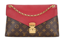 Pallas Chain Crossbody, Leather/Canvas, Mono/Red, CA0175 (2015), DB, 3*